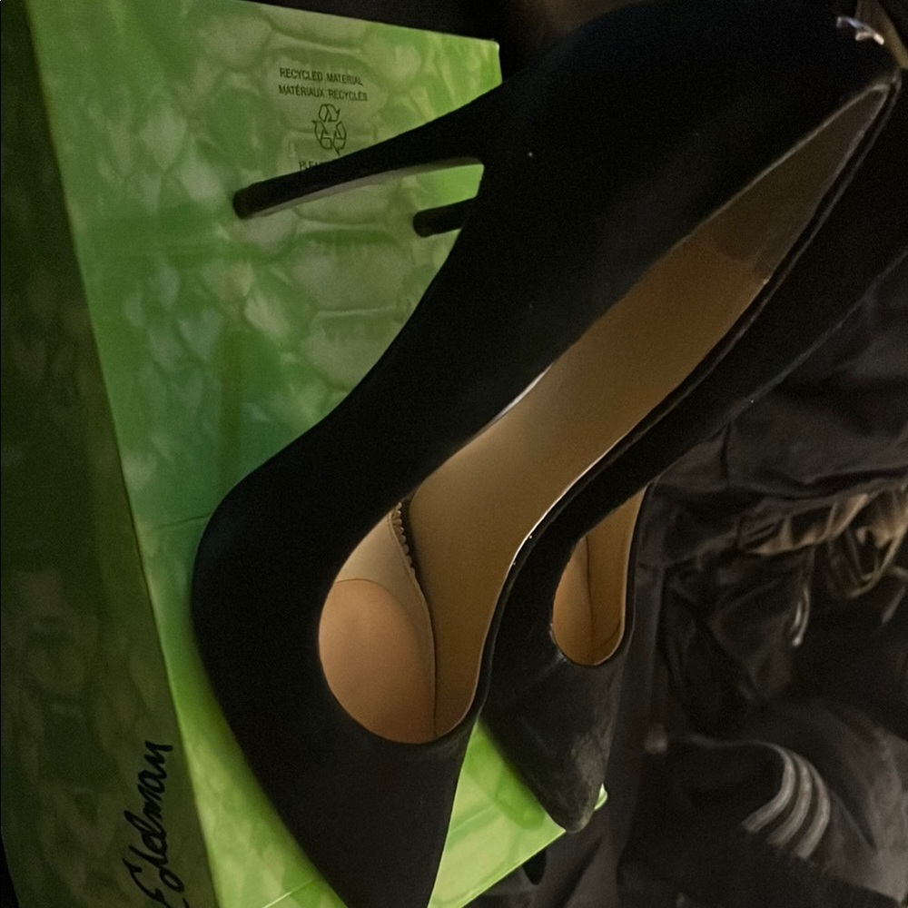 Sam Edelman Black Suede Pointed-Toe Stiletto Heels